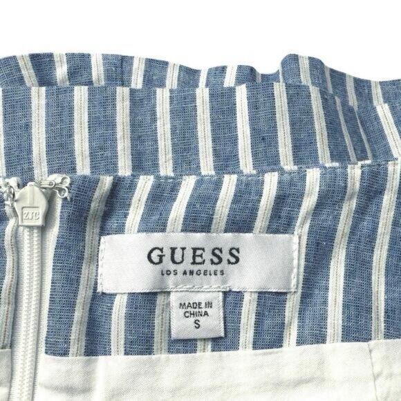 Guess Hermosa Linen Allover Striped Lace Up High Rise Shorts Size Small - Picture 8 of 8
